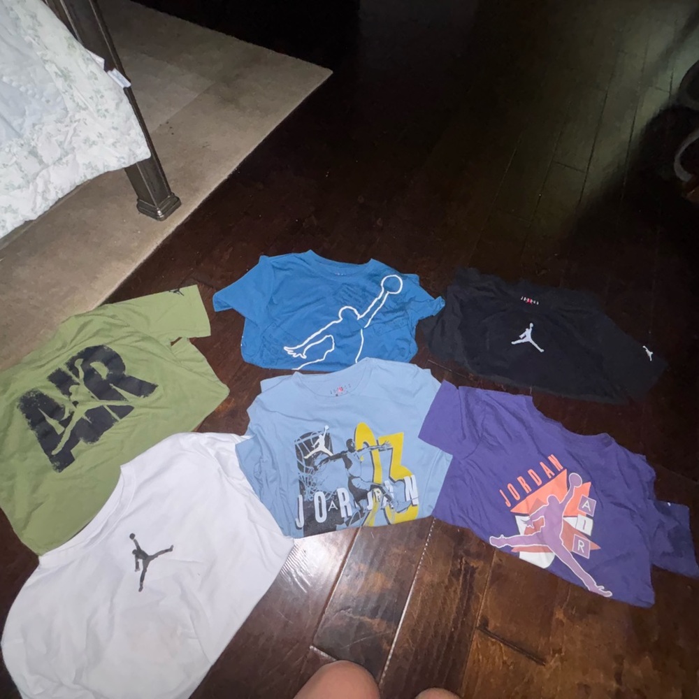 Jordan Kids Short Sleeve Tees - Blue, Green, Purple, Black, White